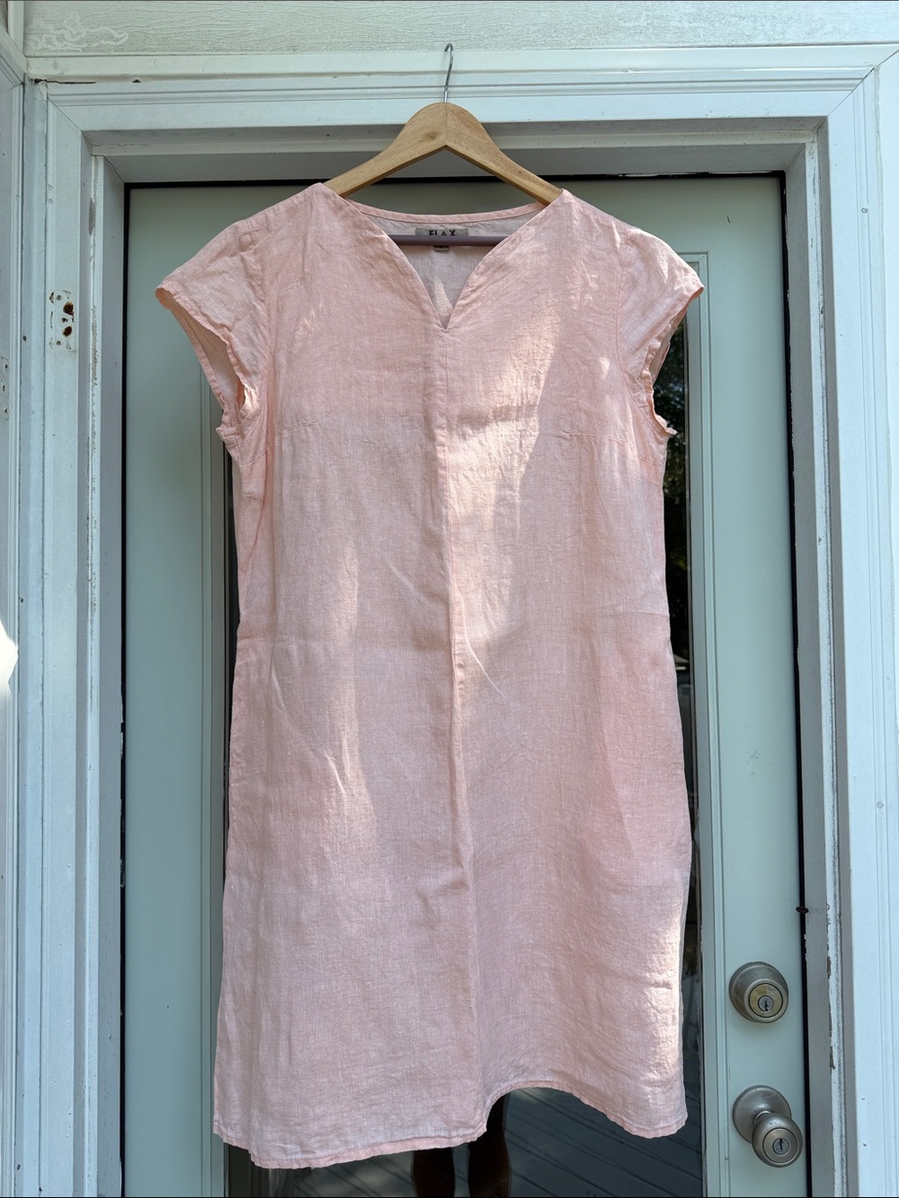 Flax Soft Blush Linen Tunic Dress